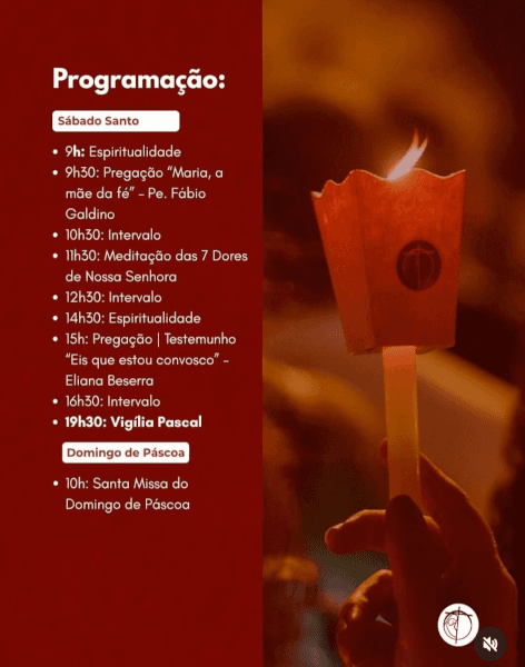 Momento de comunhão espiritual.